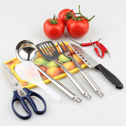 Compact 7-Piece Camping Kitchen Utensil Set with Portable Carrying Bag - Wnkrs