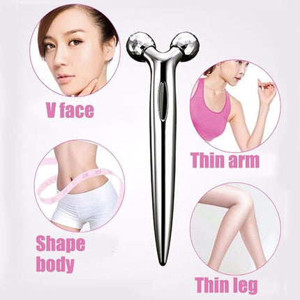 3D Y-Shape Facial Roller Massager for Wrinkle Reduction and Face Slimming