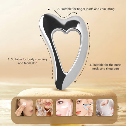 Outil facial Gua Sha en acier inoxydable