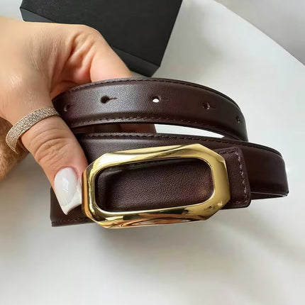 Ceinture décontractée en cuir de vache véritable pour femme