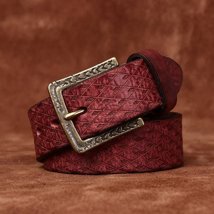 Ceinture en cuir de vachette italien pur de 3,8 cm d'épaisseur