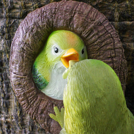 Charming Resin Nursing Bird Garden Ornament