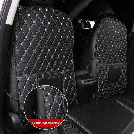 Deluxe PU Leather Car Seat Back Protector with Storage - Wnkrs