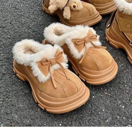 Fur Integrated Platform Snow Boots Women