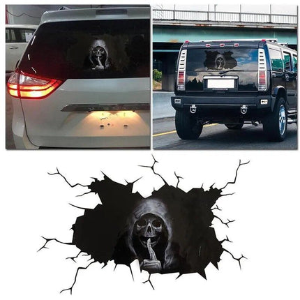 Eerie Halloween Skull Decal for Car Rear Windshield & Walls - Wnkrs