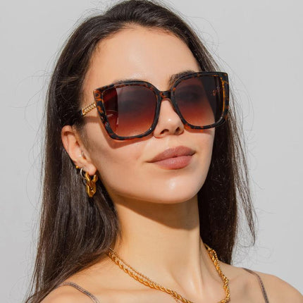 Lunettes de soleil carrées surdimensionnées de luxe pour femmes