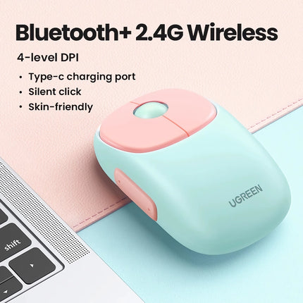 Wireless Rechargeable Bluetooth Mouse with 4000 DPI, Silent Click, and Multi-Device Compatibility