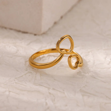 Anillo de onda dorado para mujer