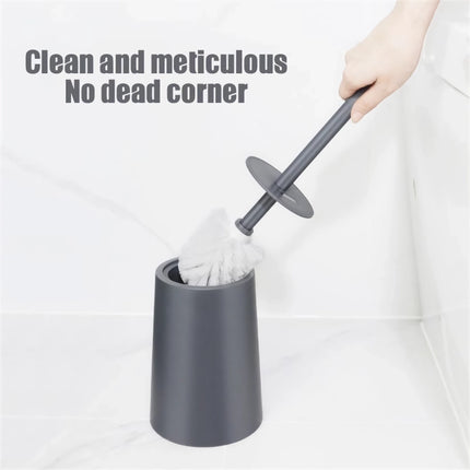 Brosse de toilette noire moderne avec couvercle et base