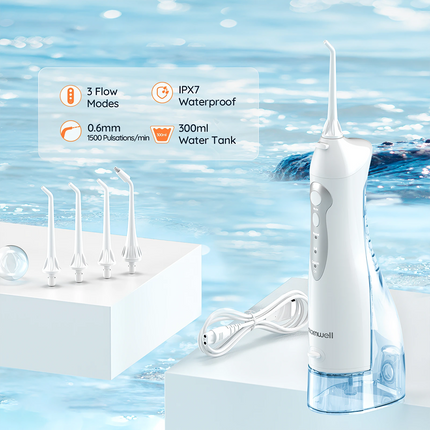 Hydropulseur rechargeable avec 4 buses