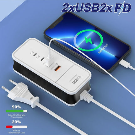 Compact 4-Port USB Wall Charger with Fast Charging