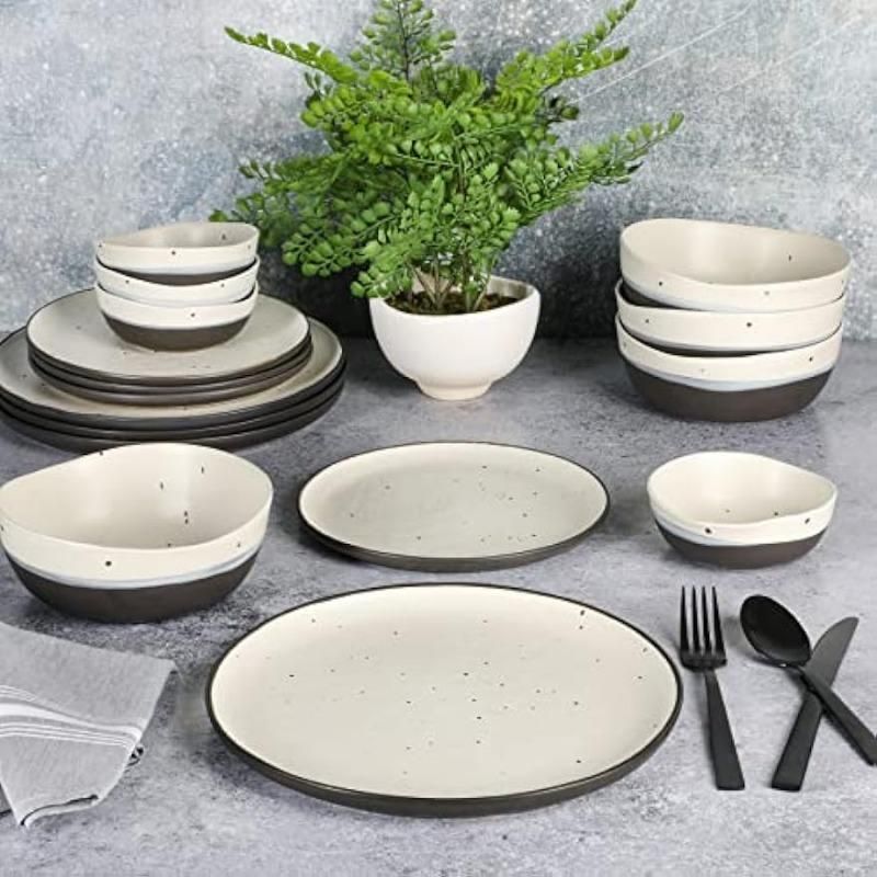 16-Piece Double Bowl Dinnerware Set