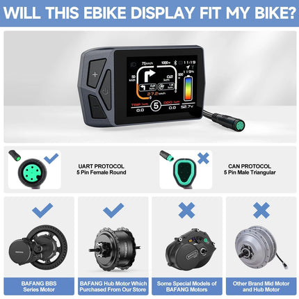 Bluetooth Electric Bike Display EKD01 with Navigation & Speedometer - Wnkrs