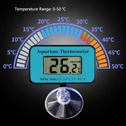 Termómetro digital LCD sumergible para acuarios, resistente al agua, para peceras