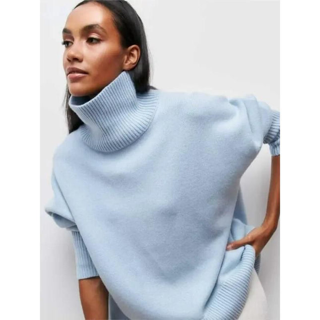 Suéter elegante de cuello alto para otoño-invierno para mujer