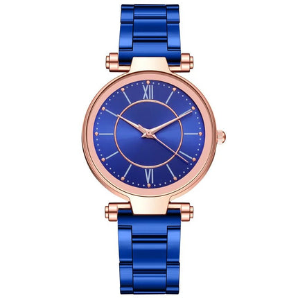 Exquisite Rose Gold Stainless Steel Women's Quartz Watch