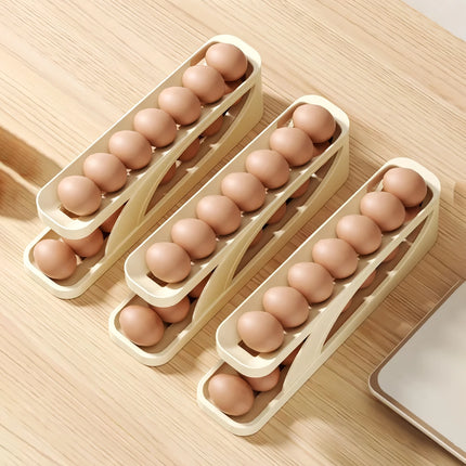 Soporte para huevos con desplazamiento automático