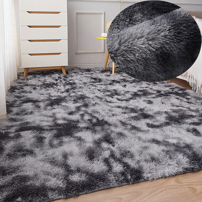 Alfombra de felpa gris para una decoración moderna del hogar