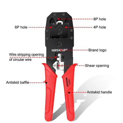 Professional Network Cable Stripping Crimping Pliers with RJ45 UTP LAN Cable Tester