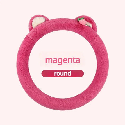 Pink Cat Ears Plush Steering Wheel Cover - Wnkrs