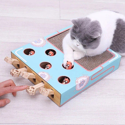 Multi-Hole Mice Puzzle Cat Toy with Scratcher & Grinder - Wnkrs