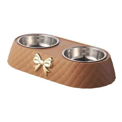 Chic Bow-Tie Dual Pet Bowl - Wnkrs