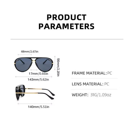 Lunettes de soleil aviateur unisexes avec protection UV400 pour un style extérieur