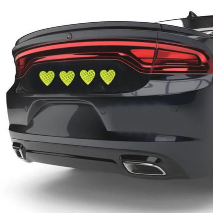 Heart-Shaped Reflective Safety Decals for Cars & Bikes - Wnkrs