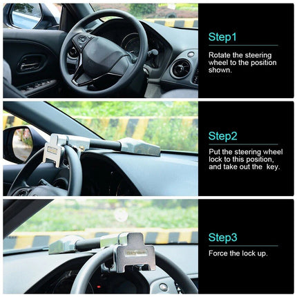 Universal Car Steering Wheel T-Lock with Alarm System - Wnkrs