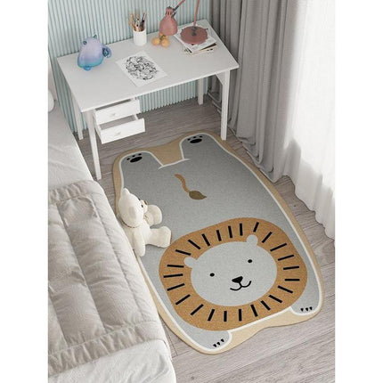 Tapis décoratifs pour salon avec animaux mignons – Tapis de chambre à coucher en peluche doux avec dessin animé