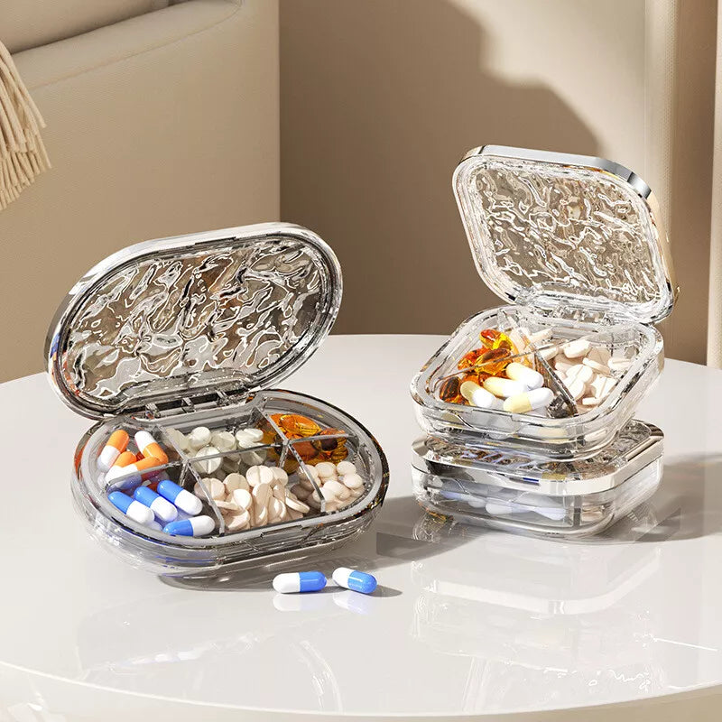 Portable Four-Grid or Six-Grid Medicine Storage Box
