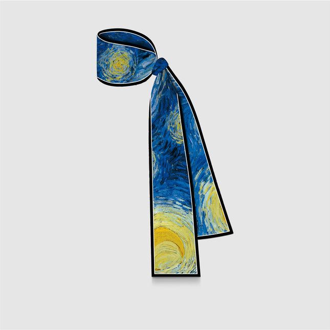 Van Gogh Inspired Skinny Silk Scarf