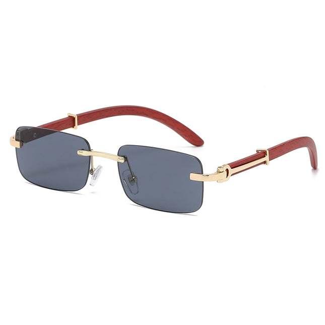 Lunettes de soleil rétro à monture en bois