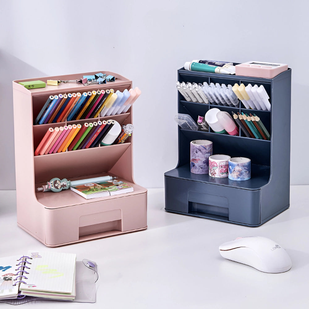 Multi-Compartment Plastic Desk Organizer