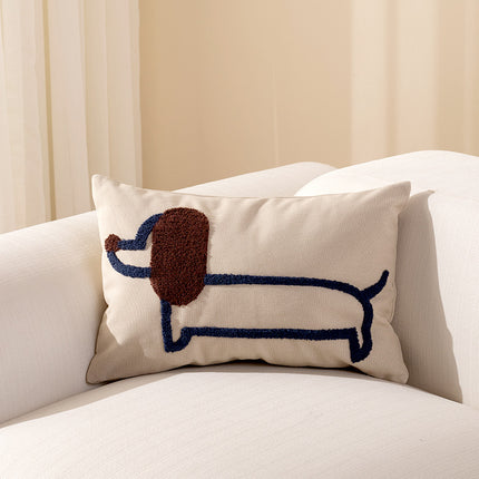 Modern Simple Household Canvas Embroidered Pillow Cover - Wnkrs