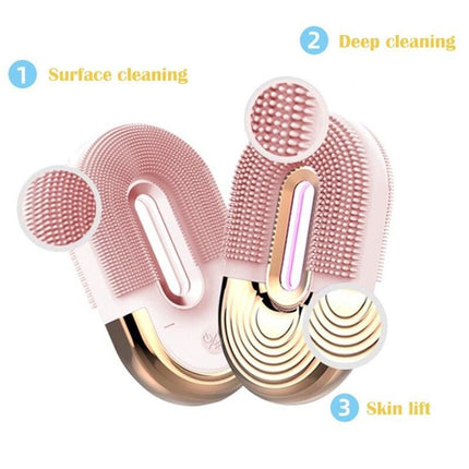 Ultrasonic Silicone Facial Cleansing Brush with Wireless Charging - Wnkrs