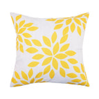 2pcs 18x18in / White with yellow flowers