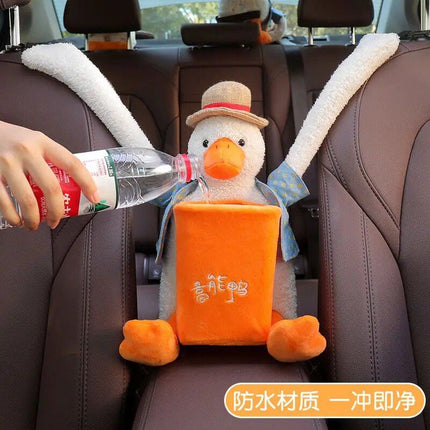 Cute Cartoon Car Trash Bin & Tissue Holder - PU Leather Storage Accessory - Wnkrs