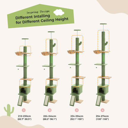 Torre de árbol para gatos de 5 niveles desde el piso hasta el techo