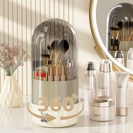 Portabrochas de maquillaje giratorio de 360 ​​grados con cajón