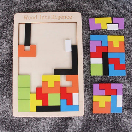 Tetris Montessori Early Education Kids Wooden Puzzle - Wnkrs