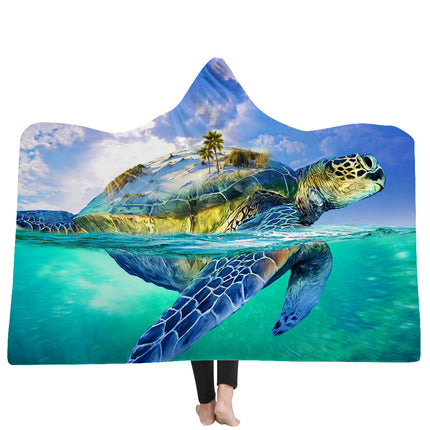 New Ocean Turtle Series Hooded Blanket Cape - Wnkrs