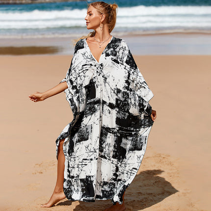 Vestido largo de protección solar para vacaciones en la playa, bikini, blusa, traje de baño, ropa de abrigo para mujer