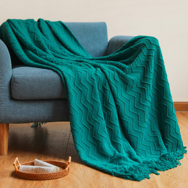 Knitted Tassel Blanket Office Air Conditioner - Wnkrs