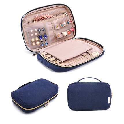 Organizador de joyas de viaje Estuche impermeable para collares, pendientes, anillos, pulseras