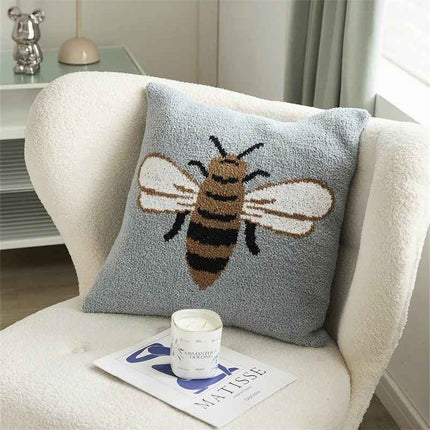 Funda de almohada de punto de microfibra con diseño de abejas adorables