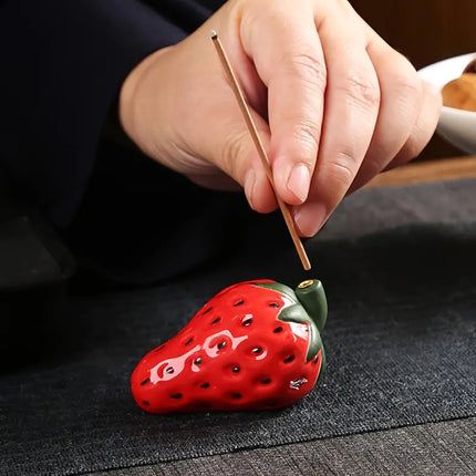 Porte-encens en porcelaine à la fraise