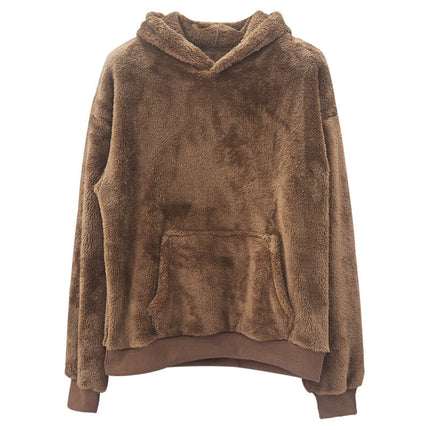 Sweat à capuche en velours double face pour homme, avec poches