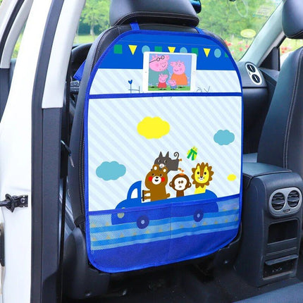 Cartoon Car Seat Back Protector with Storage Organizer - Wnkrs