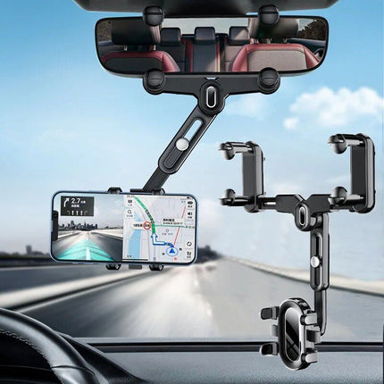 Adjustable Car Rearview Mirror Phone Holder for 4.0-7.0 inch Devices - Wnkrs